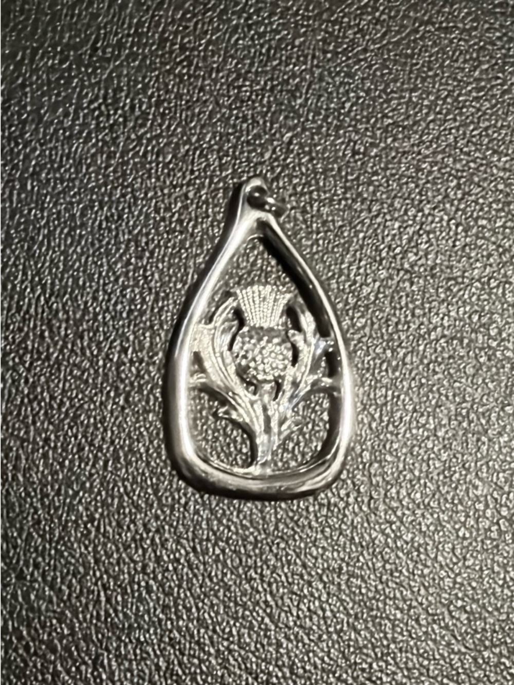 Scottish Thistle Pendant Silver Tone Marked DP
